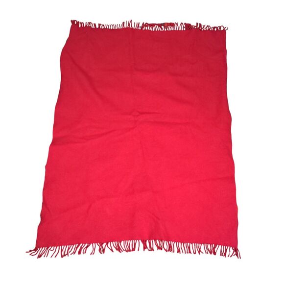Samarkanda Di Lanerossi Cotton Tasseled Blanket Red Plaid Colorful